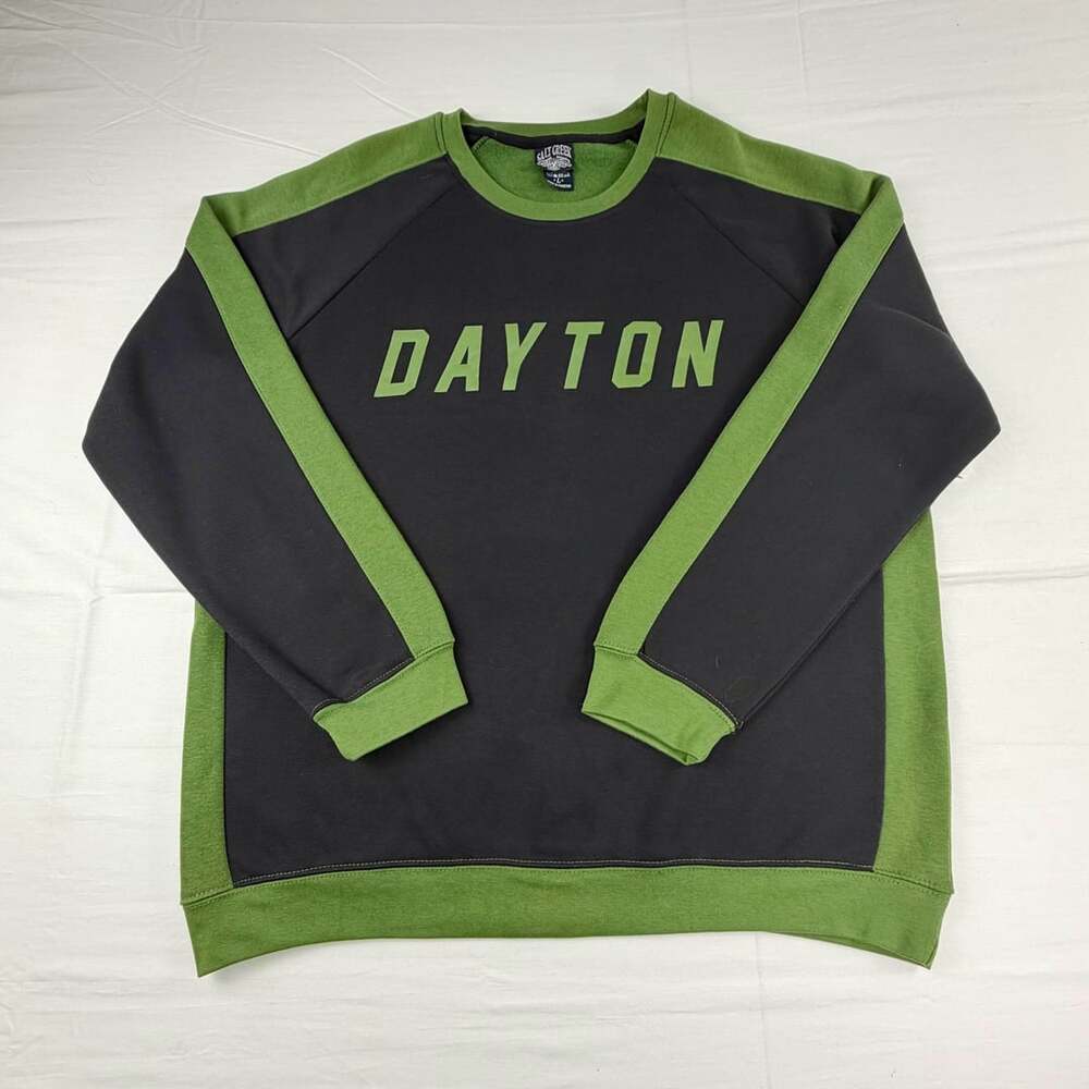 Salt Creek Men’s Dayton Sweatshirt Black Olive Colorblock Crewneck Size Large